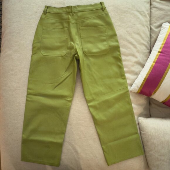 Green Stretch Faux-Leather Pant (Contemporaine by Simons) - Size 29 - Picture 3 of 7